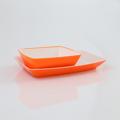 Reusable Airline Abs Rectangular Plates Food Meal Dishes Plastic Dish