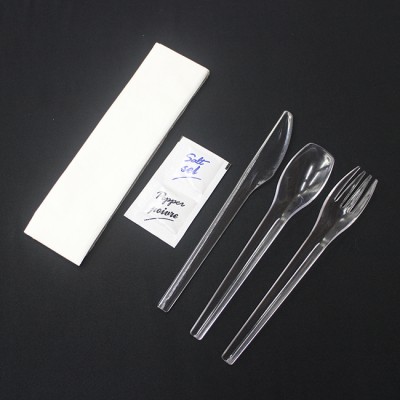 PS airline disposable clear plastic cutlery set