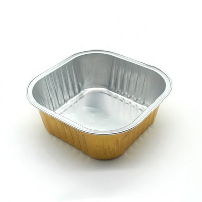 Square inflight disposable ovenable aluminum bowl